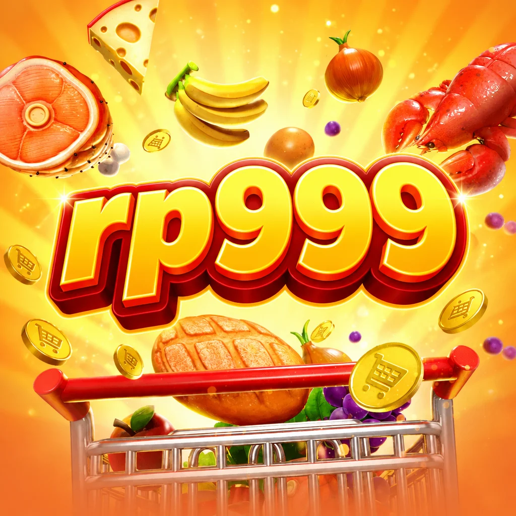 rp999 troli belanja berisi buah dan produk segar di lorong toko Supermarket Spree